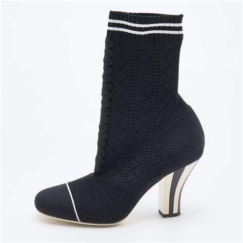 fendi black white ff booties|fendi ladies boots.